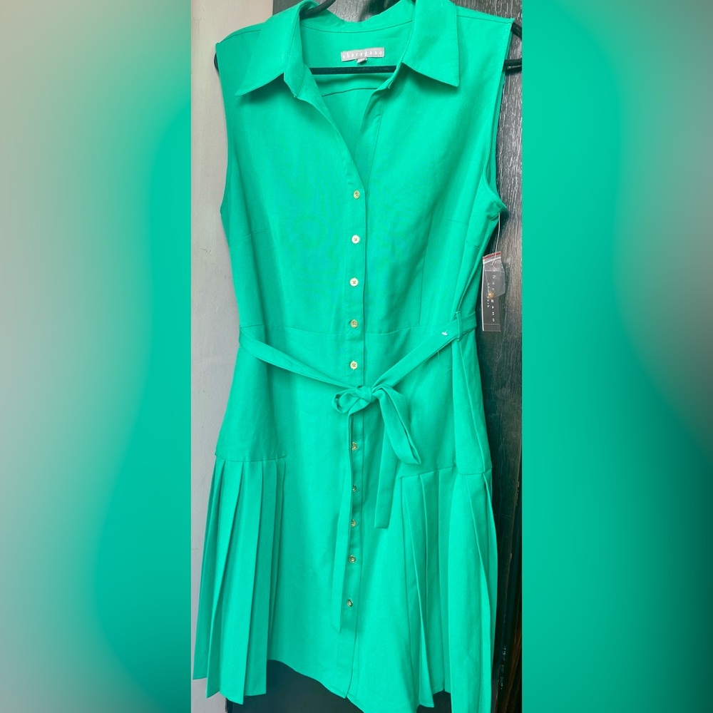 🆕 SHARAGANO Shamrock Green Dress